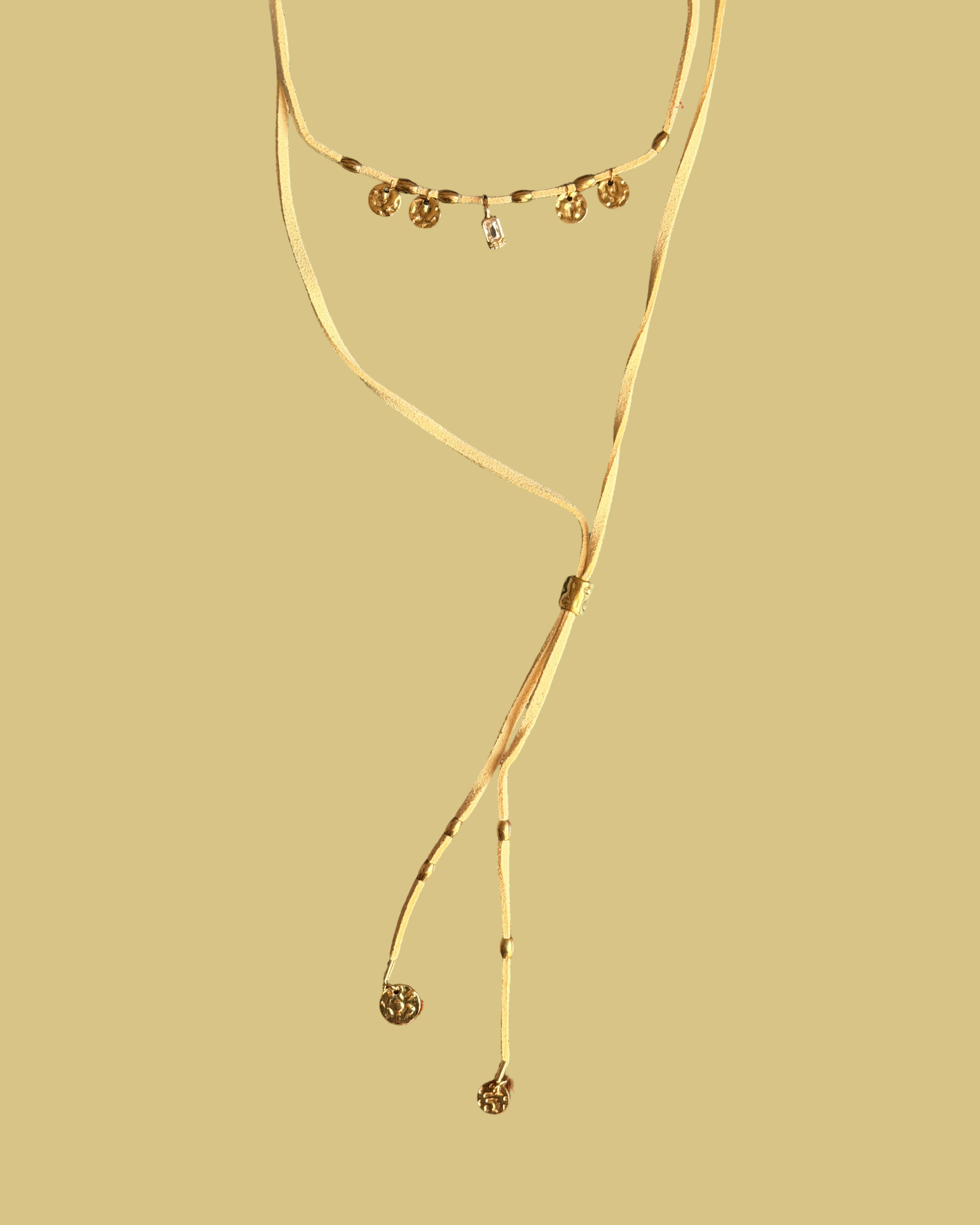Foto della collana Cravattino brillantino giallo burro, modello cravattino